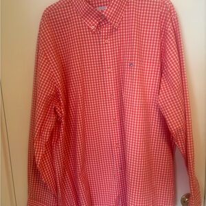 Southern Tide Men’s Salmon Pink Gingham Button-Down Shirt